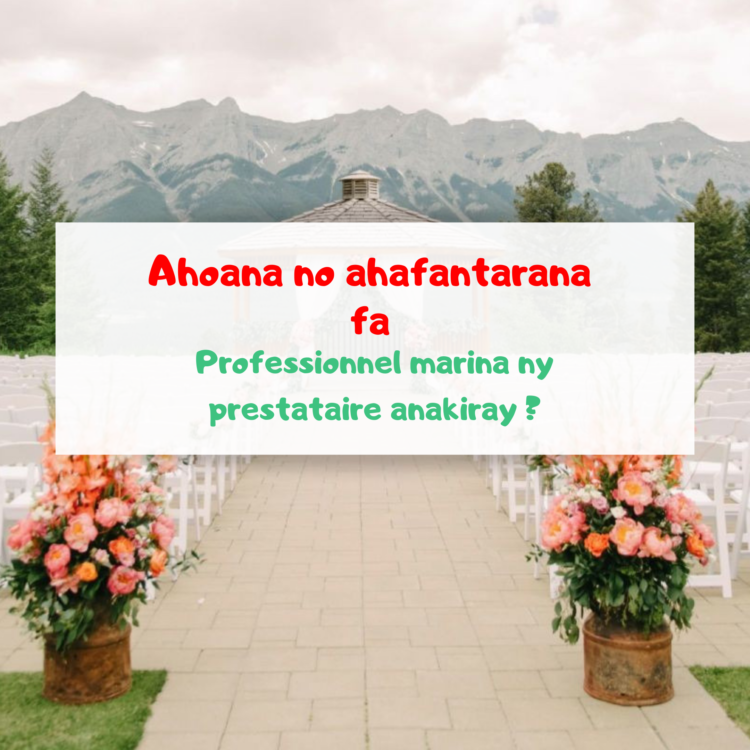 Ahoana no ahafantarana fa « professionnel » ny prestataire anakiray alohan’ny anaovana sonia ?