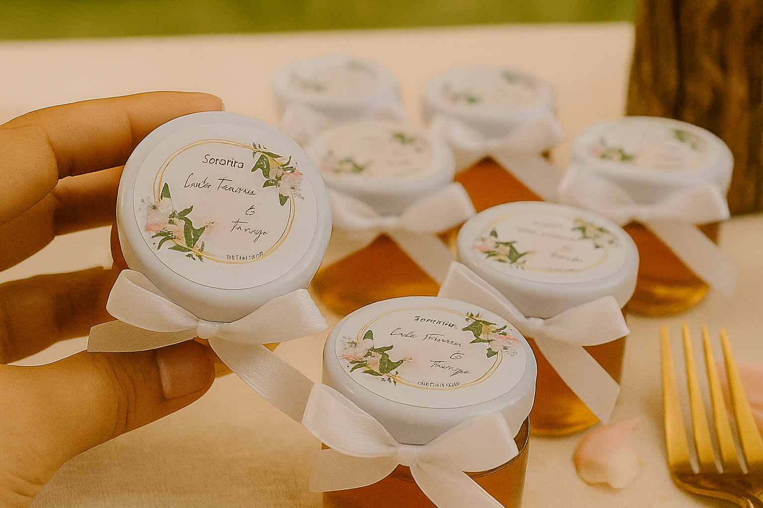 Bonbonnière bocal en verre avec miel