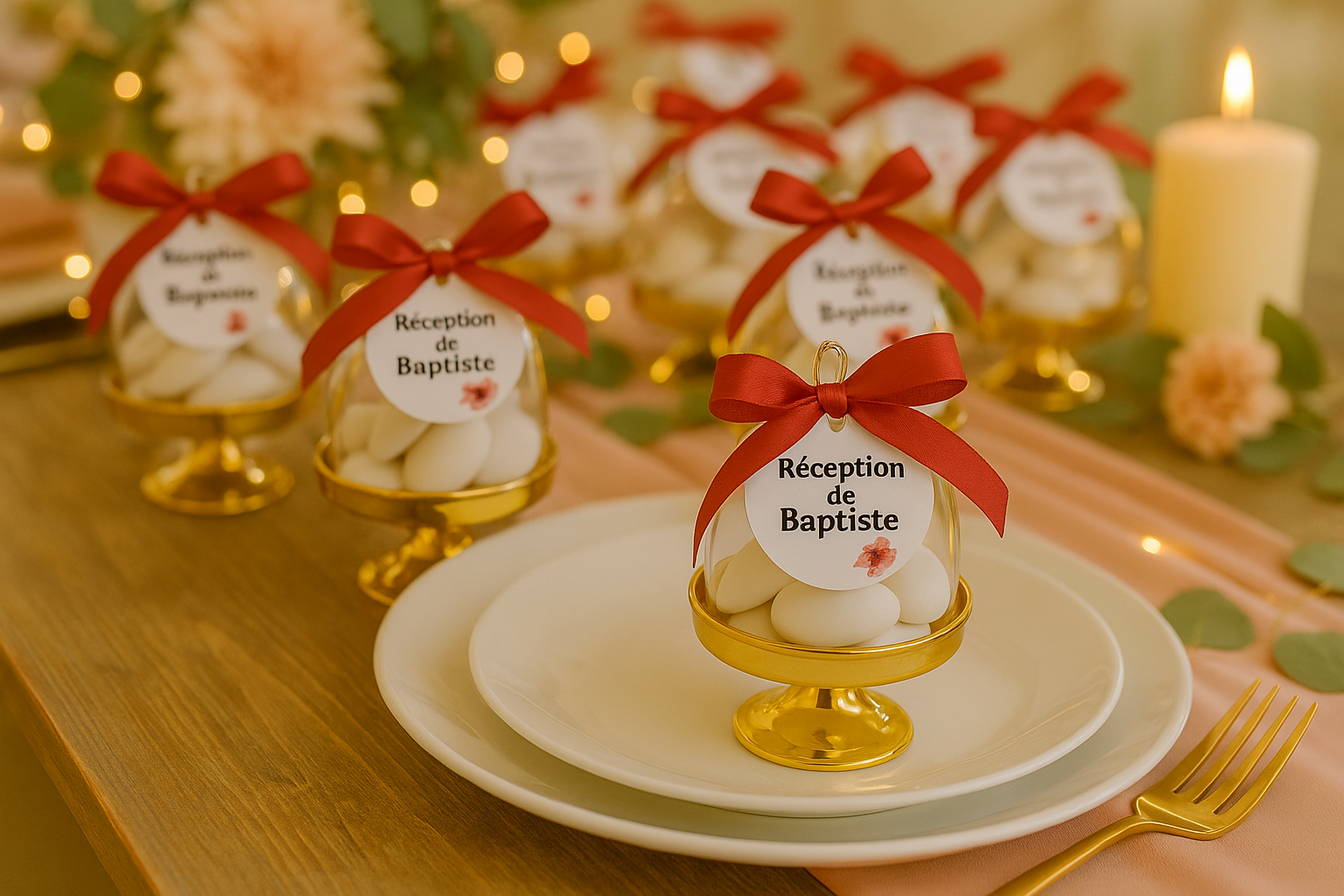 Mini Cloche Dorée en plastique