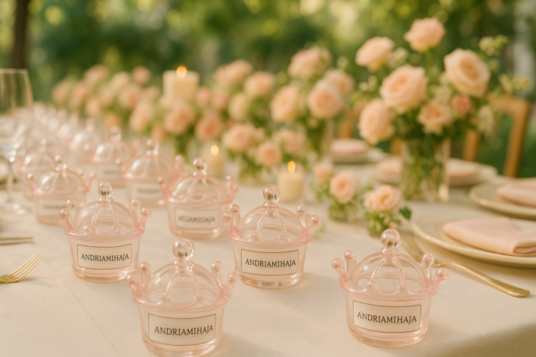 Bonbonnière Couronne rose