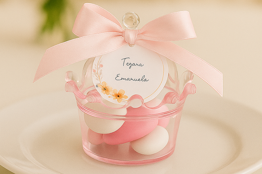 Couronne en plastique rose