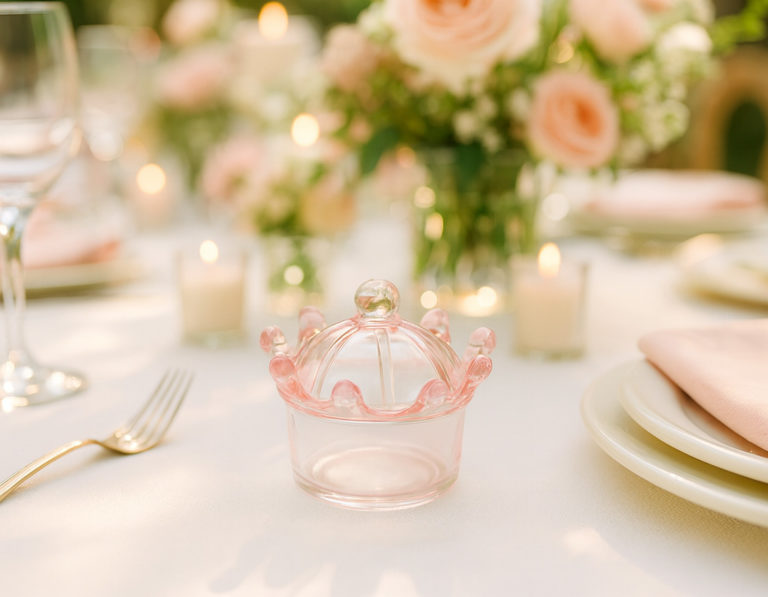 Bonbonnière Couronne rose