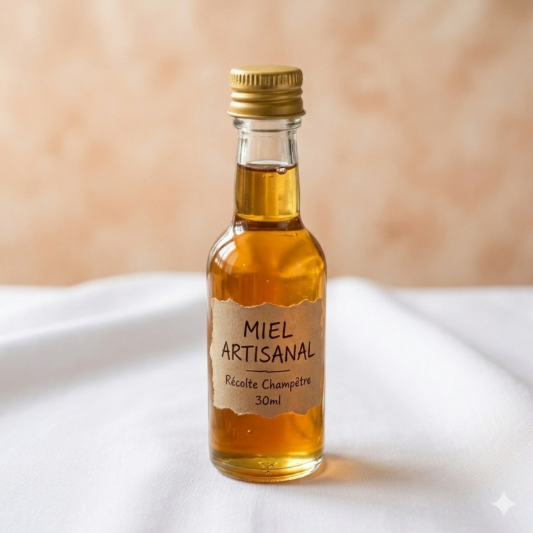 Bouteille en verre 50 ml bouchon doré