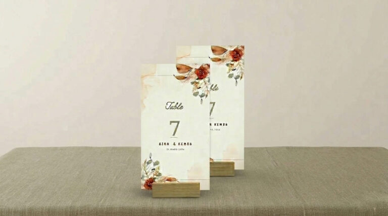 Nom de table et menu
